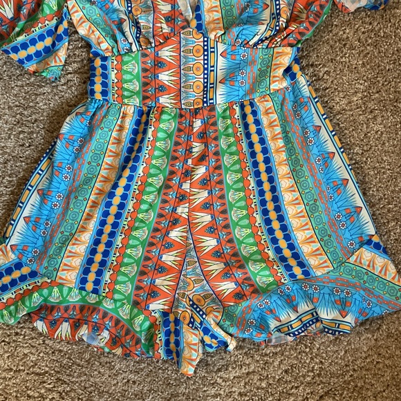 NWT Flying Tomato Green and Blue Patterned Romper Size L - Picture 8 of 14